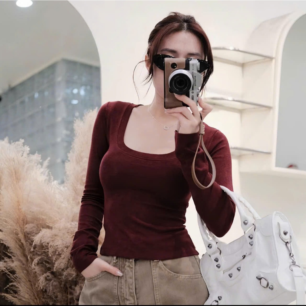 Áo Cổ Vuông Cotton Len Lông Thỏ Hàn Dệt Mịn Cao Cấp - Form Ôm Tôn Dáng - Dễ Phối Đồ A057 | BigBuy360 - bigbuy360.vn