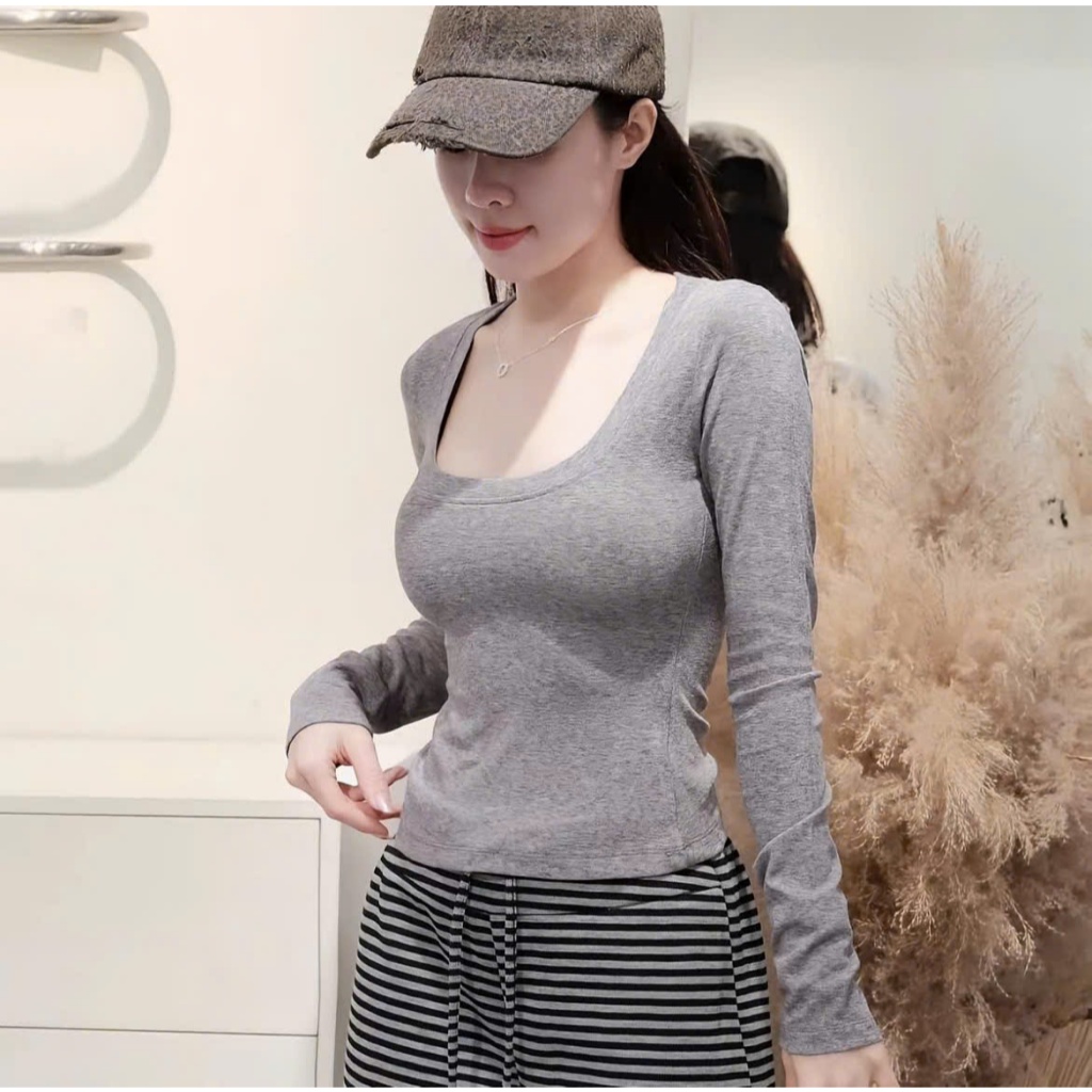 Áo Cổ Vuông Cotton Len Lông Thỏ Hàn Dệt Mịn Cao Cấp - Form Ôm Tôn Dáng - Dễ Phối Đồ A057 | BigBuy360 - bigbuy360.vn