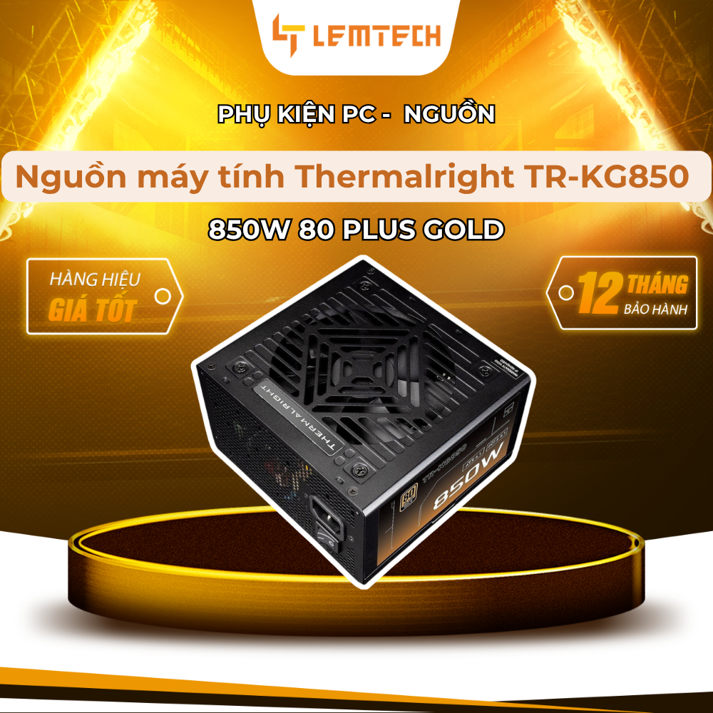 Nguồn Máy Tính Thermalright TR-KG850 850W 80 Plus Gold – Nguồn Full Modular Cao Cấp (Hàng 2nd)