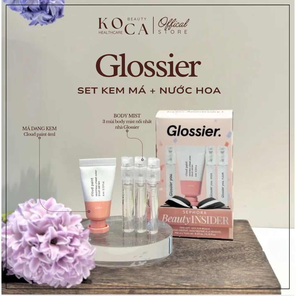 Set Má Hồng Sephora Glossier You Happy Birthday – Cloud Paint Blush + Glossier You Mini – Bộ Quà Tặn