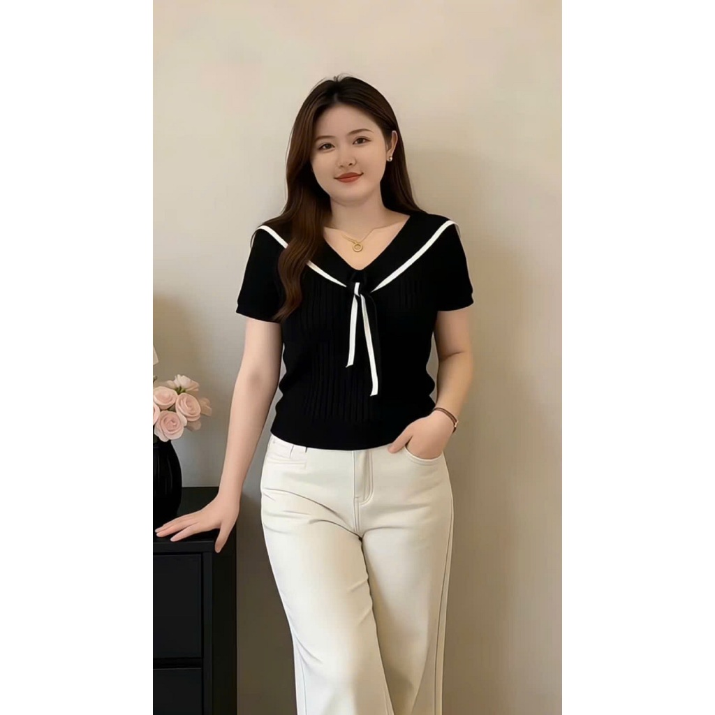 Áo Bigsize Nữ Tú Mỡ Áo Bigsize Thiết Kế Kiểu Khăn Buộc Đi Chơi Đi Tiệc Đủ Size 45-80kg AT0126 | BigBuy360 - bigbuy360.vn