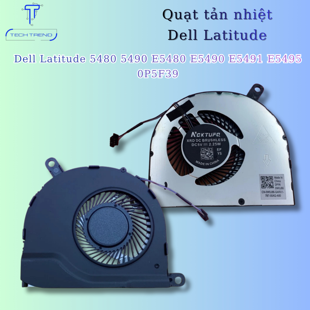 Thay quạt tản nhiệt tương thích - Fan CPU laptop Dell Latitude 5480 5490 E5480 E5490 E5491 E5495 0P5