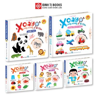 Sách - Xoay xoay xoay - Đi tìm Động vật, Thức ăn, Màu sắc - Đinh Tị Books