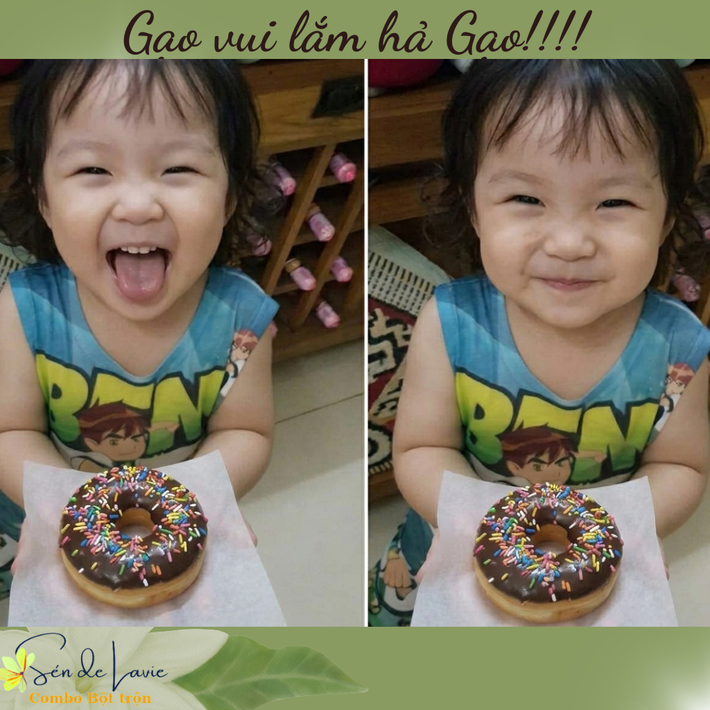 Set bột 10  Bánh Donut Sốt sô cô la phủ Hạnh nhân lát,  gồm bột trộn, sốt sô cô la, nguyên liệu và v