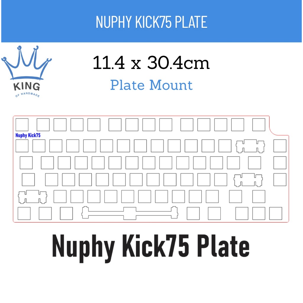 [Nuphy Kick75 Plate - Plate Mount] Switch Housing 14x14mm bằng mica trong 1.5mm.