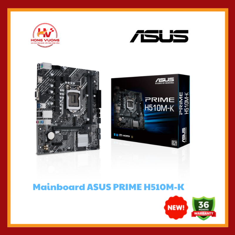 (Full VAT) Bảng mạch chính ASUS PRIME H510M-K | Intel H510 SK1200 |Micro-ATX | BH 36 Tháng