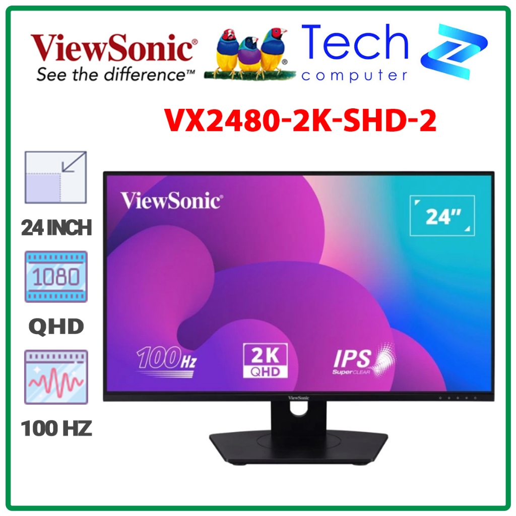 Màn Hình ViewSonic VX2480-2K-SHD-2 23.8 Inch 2K QHD IPS 100Hz 5ms Chính Hãng
