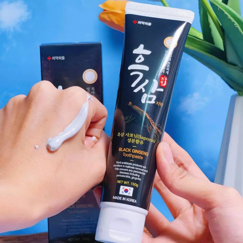 Kem Đánh Răng Hắc Sâm Hàn Quốc Hanil Black Ginseng Toothpaste 150g Ngăn Ngừa Sâu Răng Hiệu Quả - Jro
