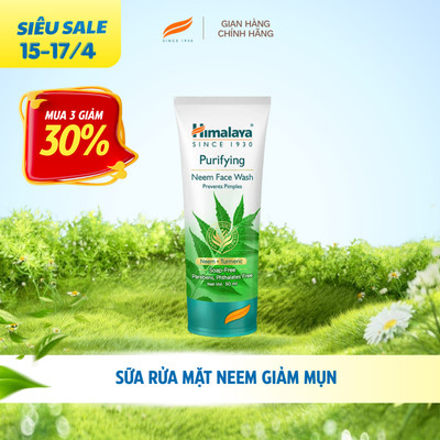 Sữa rửa mặt ngăn ngừa và giảm mụn lá neem Himalaya Purifying Neem Face Wash 50ml