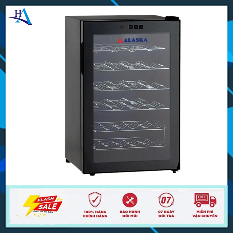 Tủ Ướp Rượu Vang Alaska JC-28S - Dung Lượng 28 Chai, Kích Thước 460x738x520mm, Màu Đen