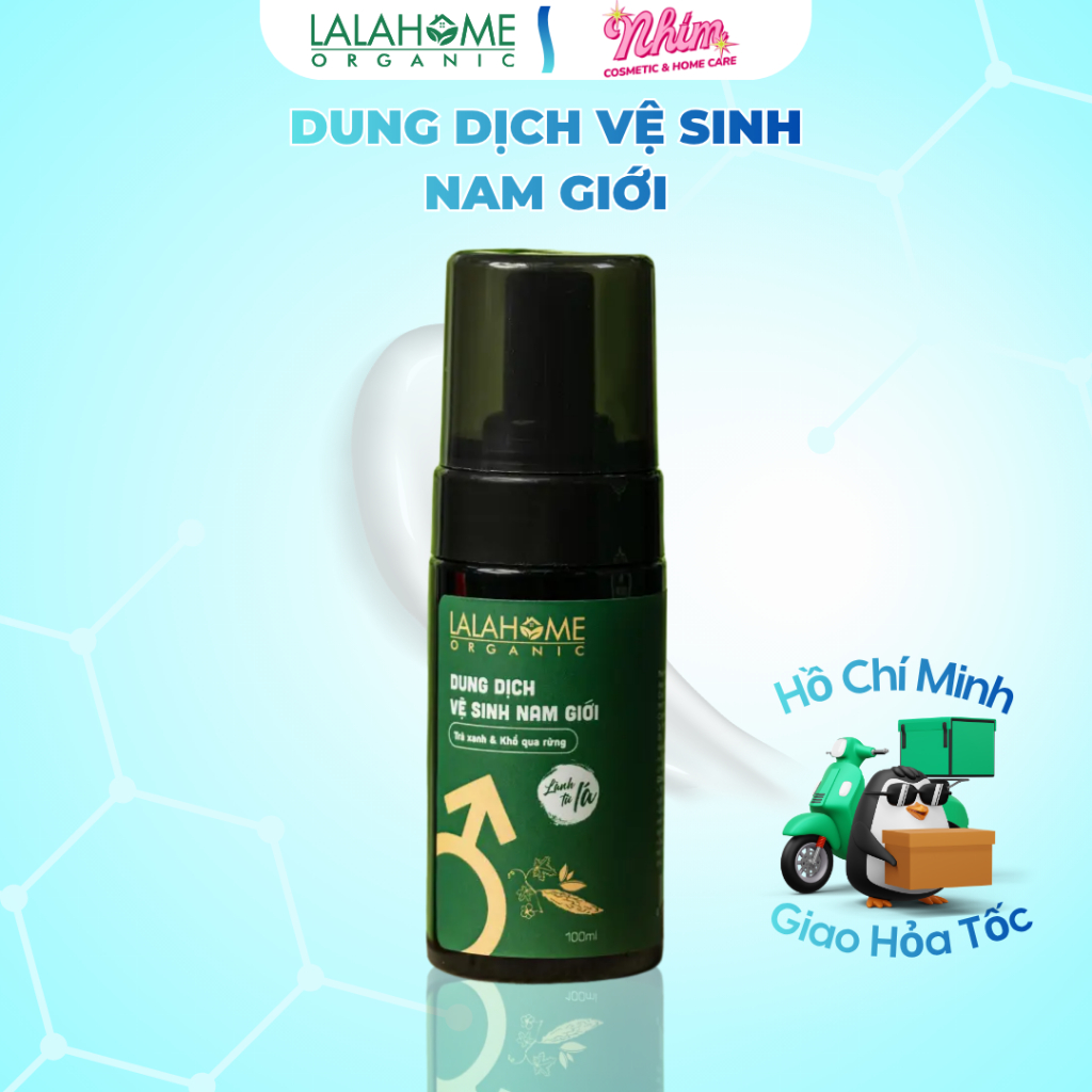 Dung Dịch Vệ Sinh Nam Giới Lalahome Organic 100ml, Tạo Bọt, Chiết Xuất Trà Xanh & Khổ Qua Rừng