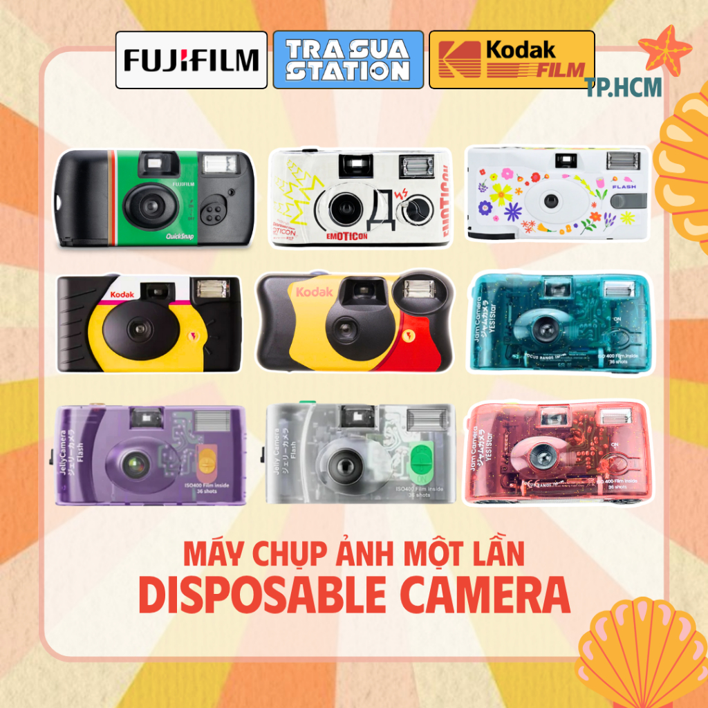 Máy ảnh film Kodak Single Use - máy ảnh chụp một lần - Funsaver - Power Flash - Máy chụp dưới nước-Q