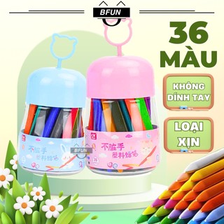 Bút Sáp Màu Hữu Cơ Cho Bé Tập Vẽ An Toàn Khi Sử Dụng Không Vấy Bẩn Tay-12/24/36 màu - Tô Màu, Vẽ Tranh Trẻ Em BFUN