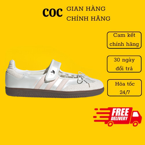 [ Authentic ] Giày Adidas Samba ‘Jane Cloud White Pink’. Giày Sneaker Adidas Samba Quai Dán Hồng