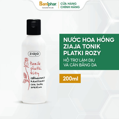 [Hàng Khuyến Mãi-Preorder]  Toner Tonik Platky Rozy ZIAJA Chiết Xuất Từ Hoa Hồng, Giúp Làm Se Khít Lỗ Chân Lông 200ml