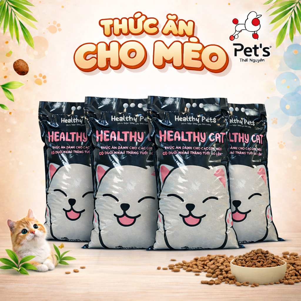 [20kg] Healthy Pets Thức ăn cho mèo Healthy Cat Bao 4 túi 5kg vị gà cho mèo trên 1 tháng tuổi