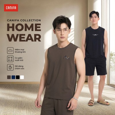 Bộ quần áo nam sát nách CANIFA phom rộng thoáng mát 8LS26S002