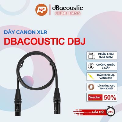Dây Canon XLR DBacoustic DBJ (100cm & 80cm) – Tín Hiệu Sạch, Chống Nhiễu Tuyệt Đối, Đầu Mạ Vàng 24K