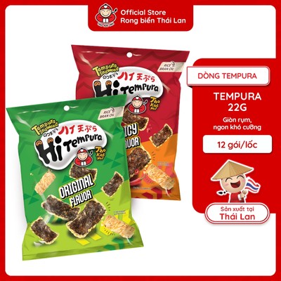 [ĐƠN 500K - Nhận Ngay Quà Ngẫu Nhiên] Snack Rong Biển Ăn Liền Thái Lan Hi Tempura 22G Taokaenoi Thái Lan