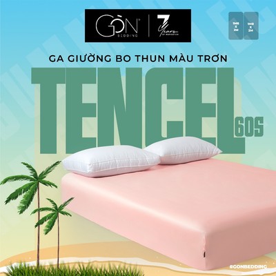 [BST HÈ 2026] Ga Giường Bo Thun Gòn Bedding Lụa Tencel 60s Cao Cấp Màu Trơn 1m6x2m | 1m8x2m [Nệm 10 - 20cm]