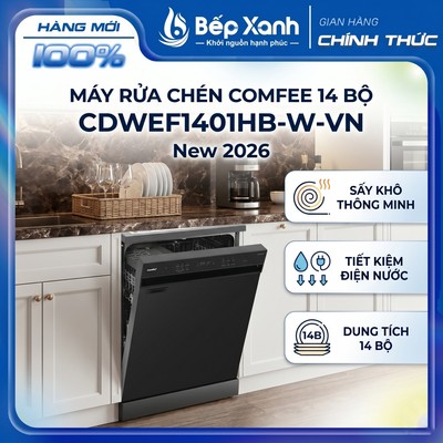 CDWEF1401HB-W-VN | Máy Rửa Chén COMFEE 14 Bộ CDWEF1401HB-W-VN: Sấy Khô Thông Minh, Tiết Kiệm Điện Nước - New 2026