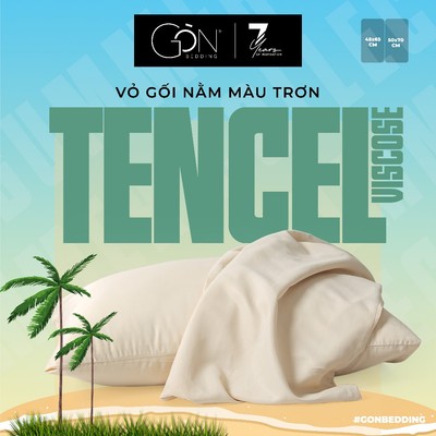 [BST HÈ 2026] Vỏ Gối Nằm Gòn Bedding Lụa Tencel Viscose Cao Cấp Màu Trơn 50x70 cm