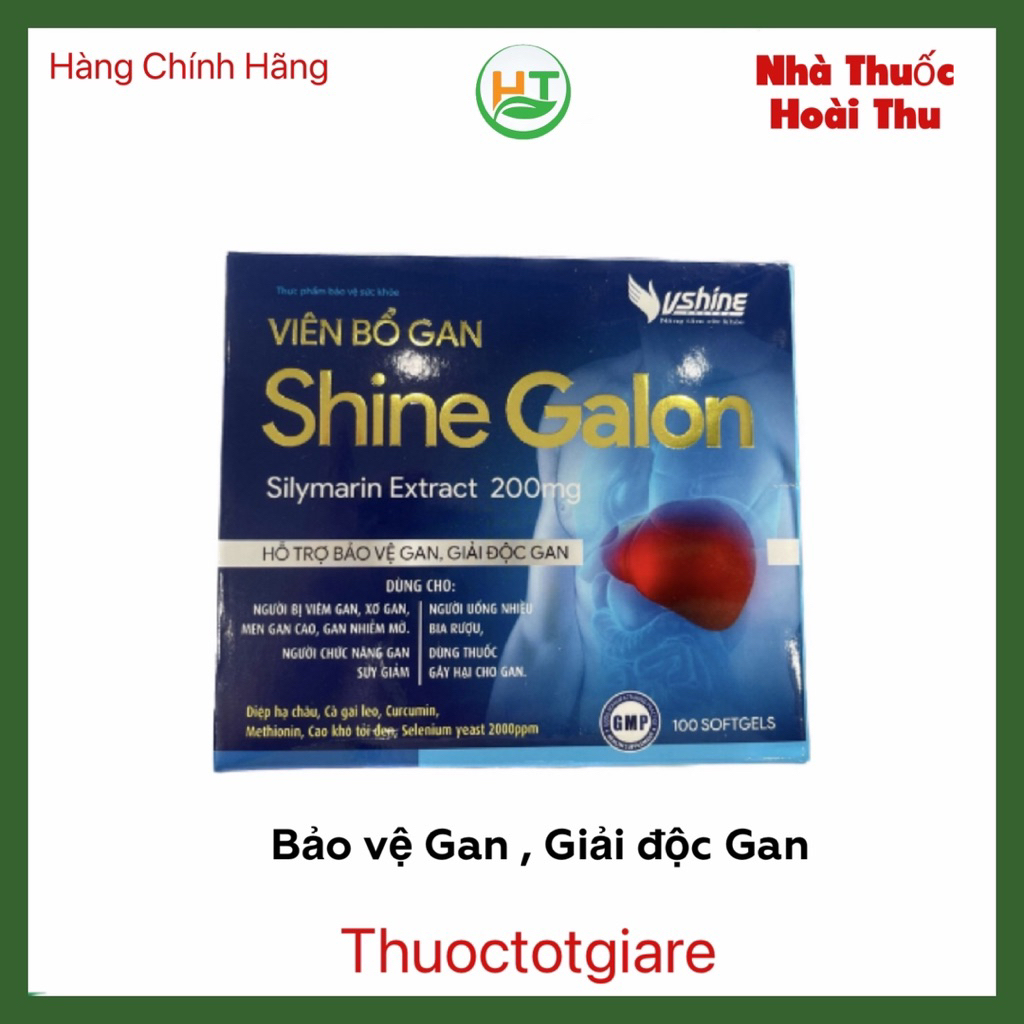 Viên uống bổ gan Shine Galon - hỗ trợ giảm gan nhiễm mỡ,mẩn ngứa mề đay do chức năng gan kém(H100 vi