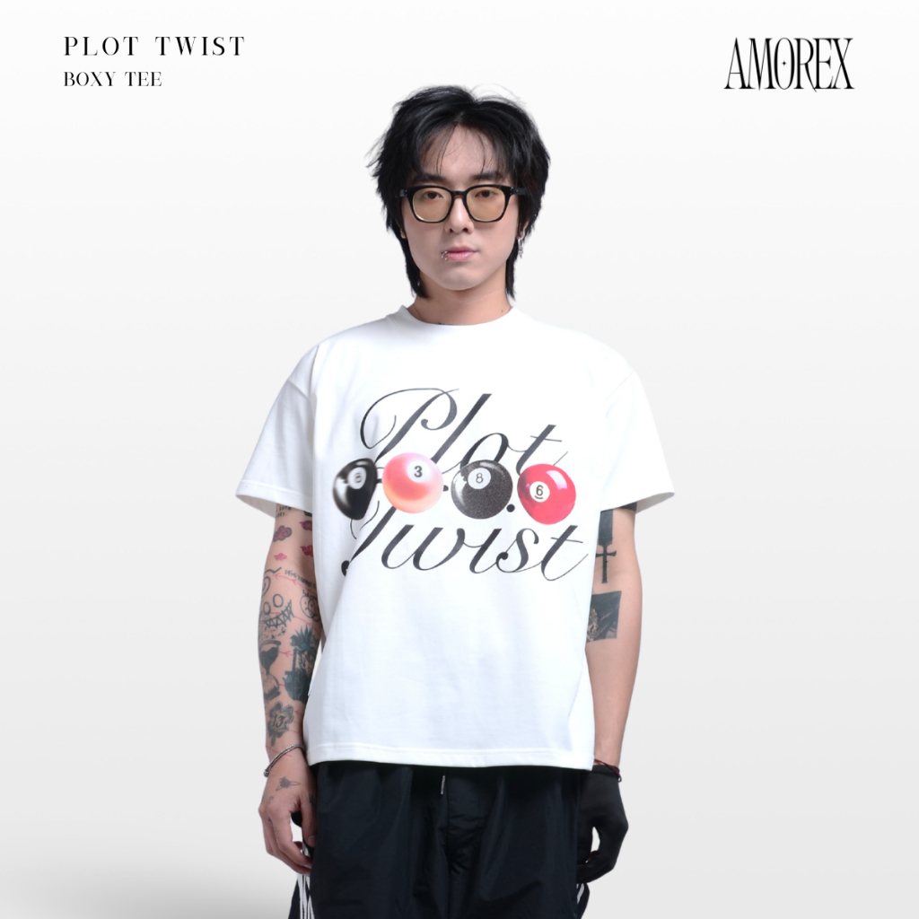 Áo thun unisex PLOT TWIST form boxy 250gsm, in họa tiết, chất lượng cao, thoáng mát AMOREX