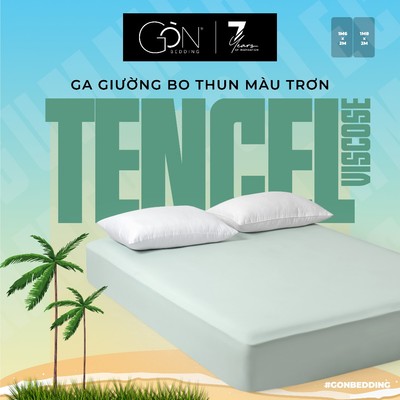 [BST HÈ 2026] Ga Giường Bo Thun Gòn Bedding Lụa Tencel Viscose Màu Trơn 1m6x2m | 1m8x2m