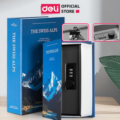 Két Sắt Mini Mật Mã Đựng Tiền, Két Sắt Hình Quyển Sách Phong Cảnh Dùng Để Trang Trí, Nguỵ Trang Tinh Tế