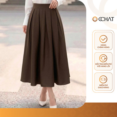 Chân Váy 𝐂𝐂𝐇𝐀𝐓 Dáng Xòe Federica Xếp Ly Chất Liệu Tuytsi Cao Cấp 16CDS2022XT