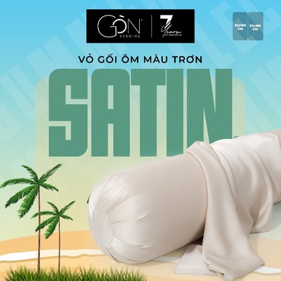 [BST HÈ 2026] Vỏ Gối Ôm Gòn Bedding Lụa Satin Premium Cao Cấp Màu Trơn 37x105 cm