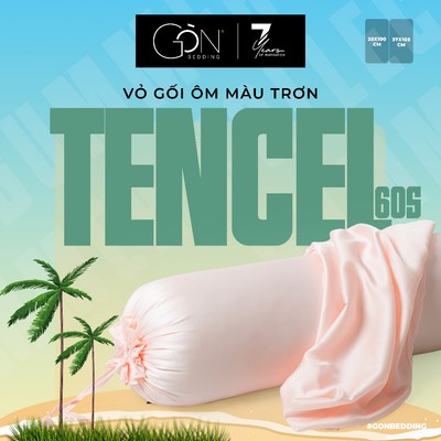 [BST HÈ 2026] Vỏ Gối Ôm Gòn Bedding Lụa Tencel 60s Cao Cấp Màu Trơn 37x105 cm