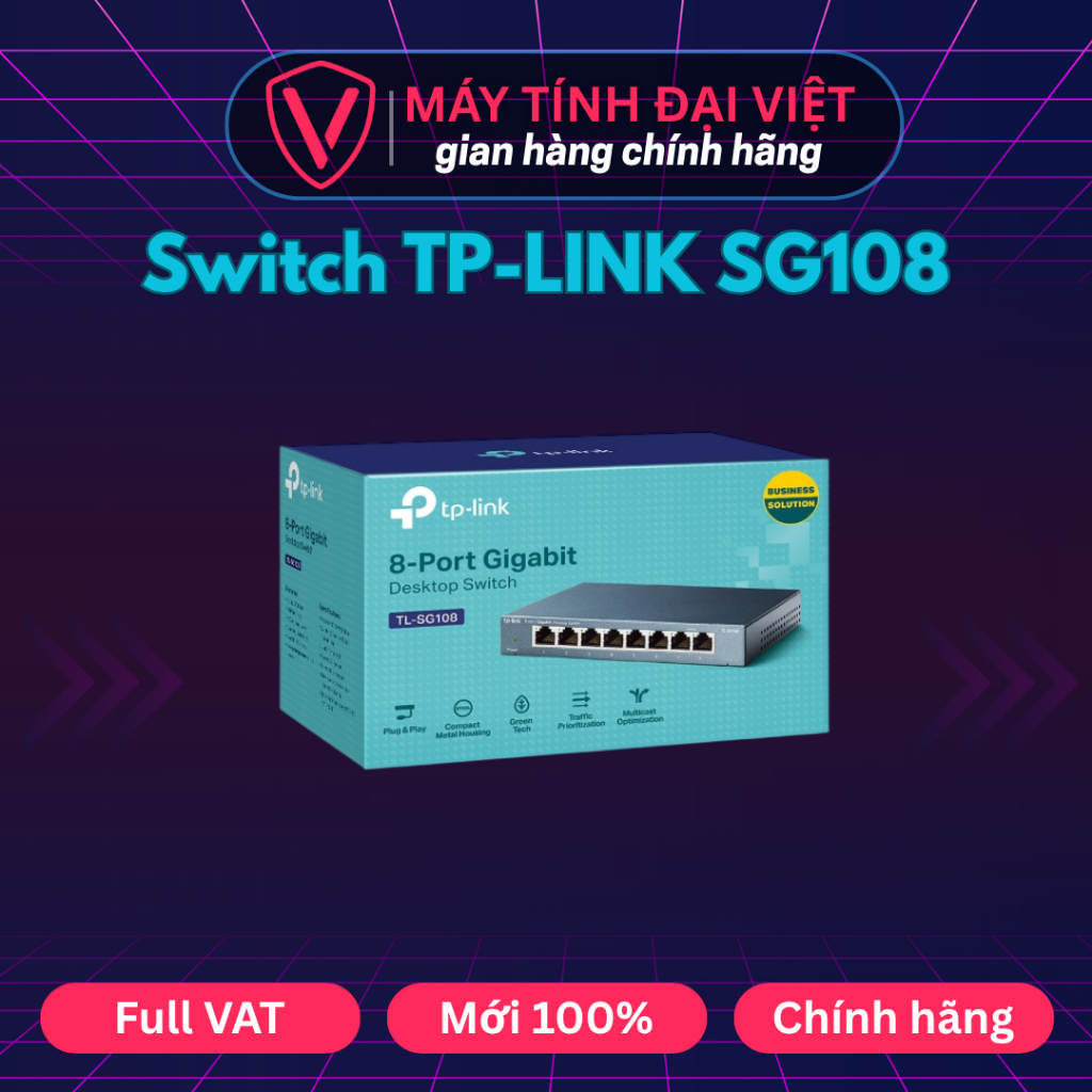 Switch TP-link TL-SG108 8 Ports Gigabit Chính Hãng