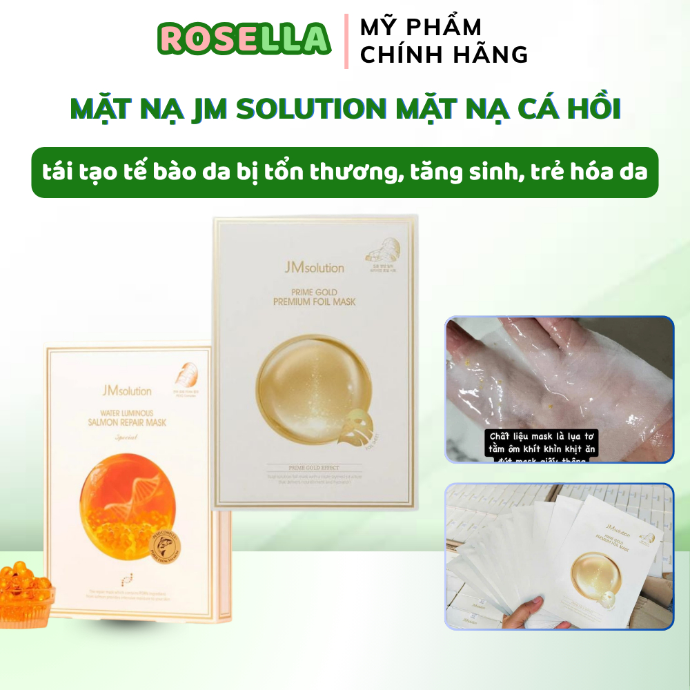 Mặt nạ JM Solution mặt nạ cá hồi JM Water Luminous Salmon Repair Special mặt nạ vàng 24k jm Rosella 