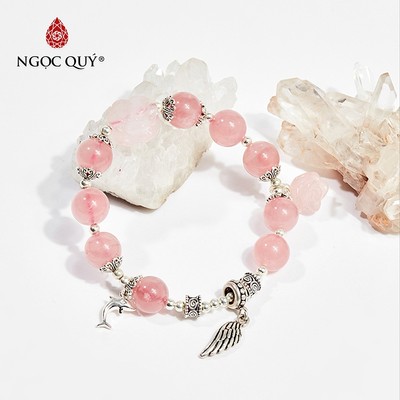 Vòng tay đá Thạch anh tự nhiên phối charm - Mẫu VC0886 - Ngọc Quý