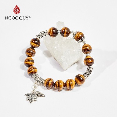 Vòng tay đá Thạch anh mắt hổ tự nhiên phối charm - Mẫu VC0197 - Ngọc Quý