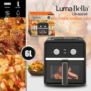 Nồi chiên không dầu 6L Lumabella LB-60036 SUNHOUSE SHD4026 - hàng chĩnh hãng, chiên khoai, gà rán....