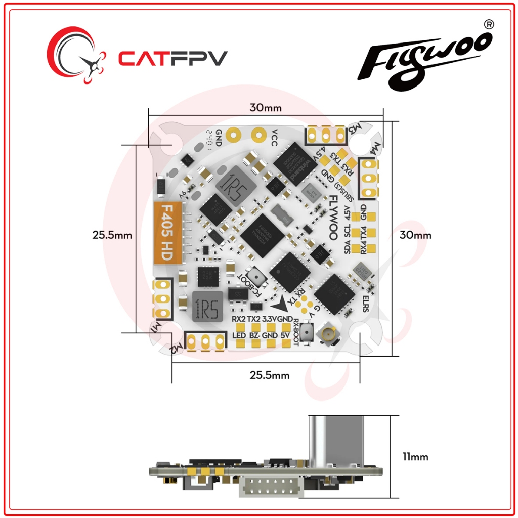 Mạch Điều Khiển Flywoo GOKU F405 HD 1-2S 12A AIO V2