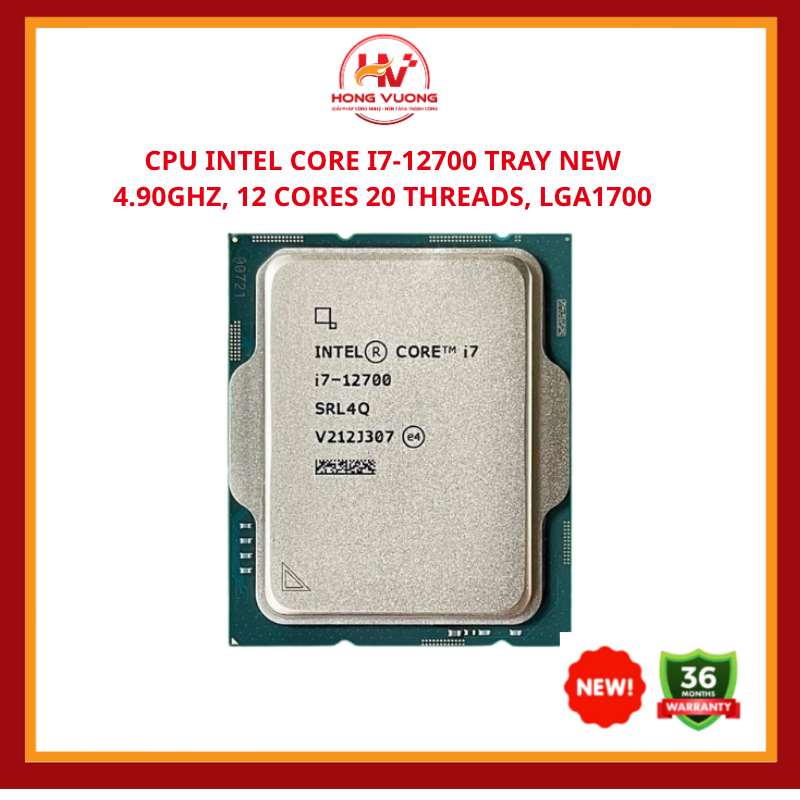 (Full VAT) CPU Intel Core I7-12700/ 12700F Tray New ( No Fan ) | Bảo hành 36 Tháng