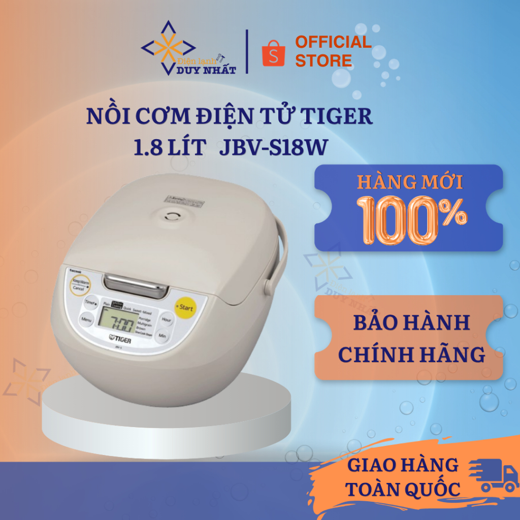 Nồi cơm điện tử Tiger 1.8 lít JBV-S18W