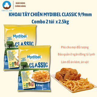 [GIAO HCM] Combo 2 túi x 2,5Kg Khoai tây chiên đông lạnh hiệu Mydibel cắt thẳng Classic 9/9 mm