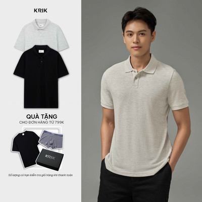 Áo Polo Nam  KRIK Form Regular  Chất Liệu Mềm Mịn Thiết Kế Melange Năng Động PL2291