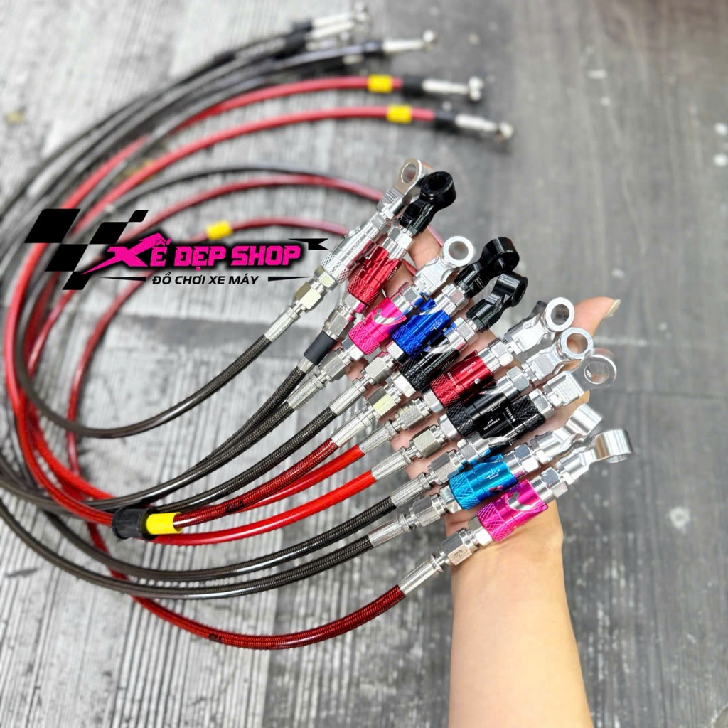 Dây dầu Ghracing có ngắt dầu Ghracing V1 gắn heo moto3 - heo 4pis - dây dầu full Ghracing