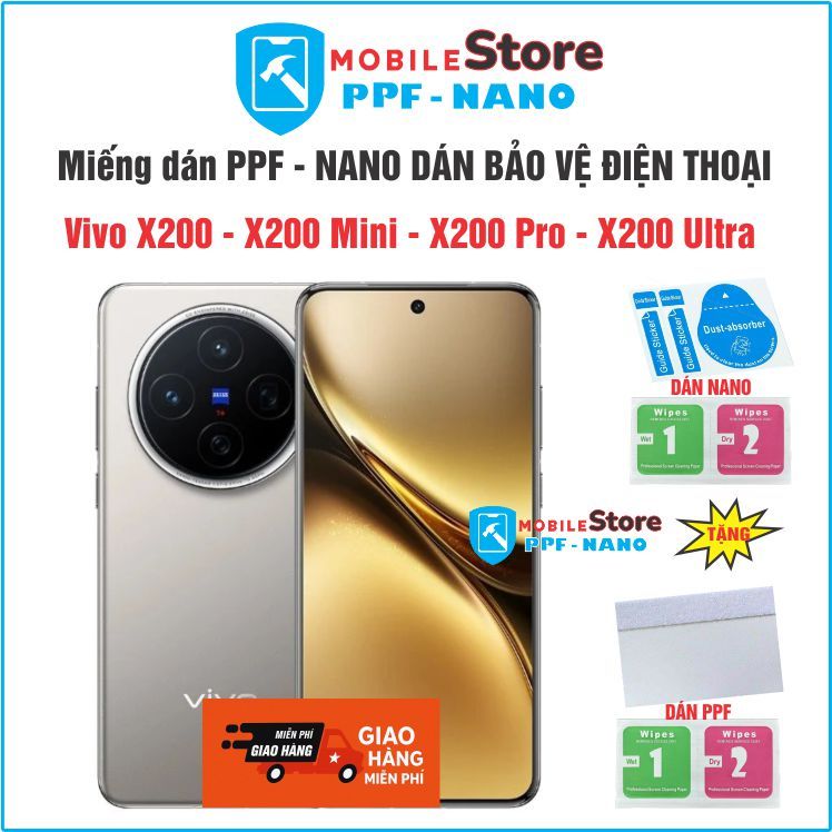 Miếng dán PPF - NANO cho điện thoại Vivo X200 - X200 Mini - X200 Pro - X200 Ultra chống bể chống bám