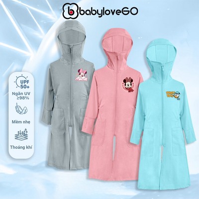 Áo chống nắng cho bé BabyloveGO áo choàng dài chống nắng toàn thân vải thông hơi tản nhiệt chống tia UV