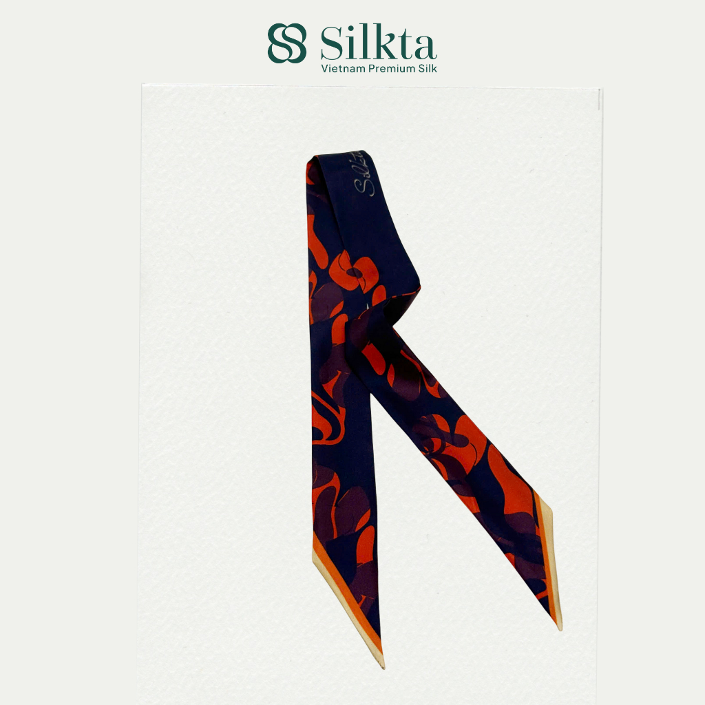 Khăn twilly lụa tơ tằm tự nhiên cao cấp Silkta Bản Giao Hưởng Không Lời Phụ kiện túi xách & quàng cổ