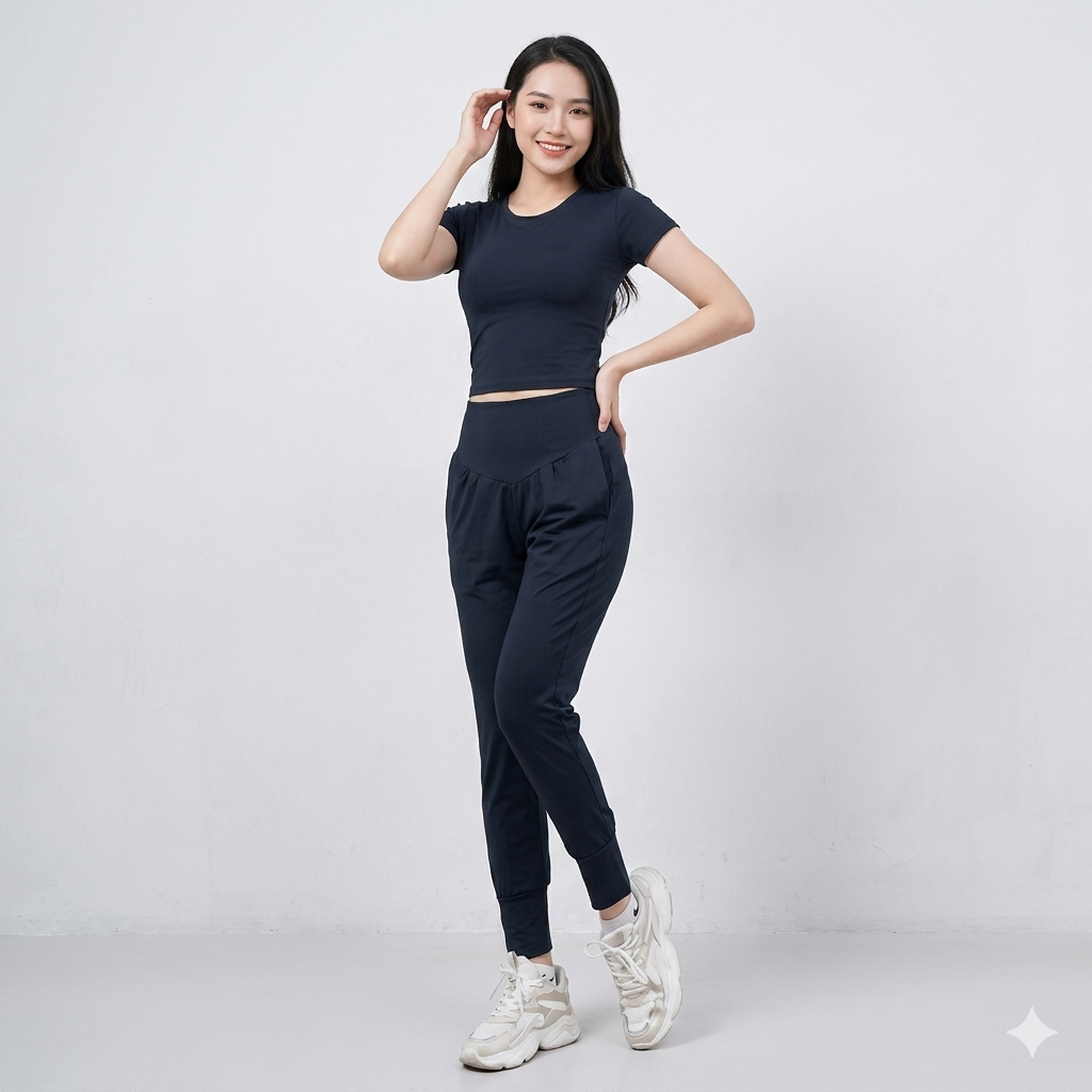 Bộ Thể Thao Nữ Áo Croptop Quần Dài Alibaba Đồng Phục Tết Tập Gym Yoga Aerobic Tennis Pickleball