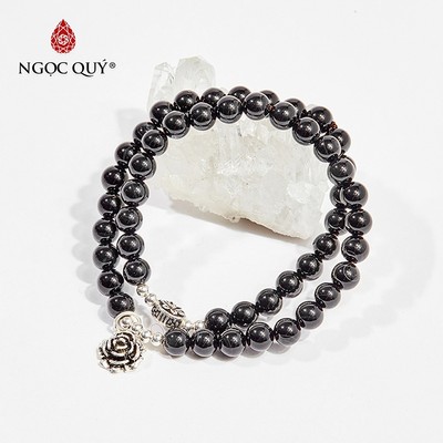 Vòng tay đá Obsidian tự nhiên phối charm - Mẫu VC0734 - Ngọc Quý