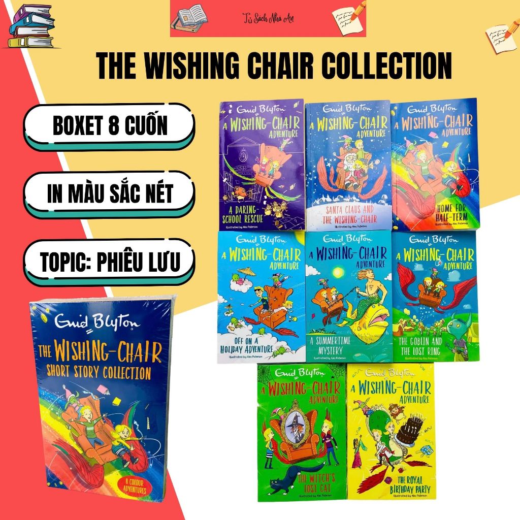 Sách - The Wishing Chair Boxset 8 Cuốn Tiếng Anh | Truyện Phiêu Lưu Kỳ Diệu Cho Bé | Enid Blyton
